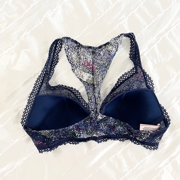 Victoria's Secret Racerback Bralette Lace Bra Small Blue Multicolor - Picture 4 of 4